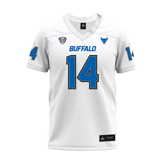 Buffalo - NCAA Football : Mikey Crawford - White Premium Football Jersey