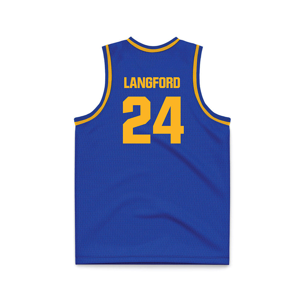 SJSU - NCAA Men's Basketball : Douglas Langford - Blue Basketball Jersey-1