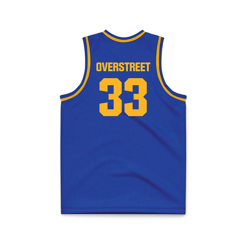 SJSU - NCAA Men's Basketball : Marcus Overstreet - Blue Basketball Jersey-1
