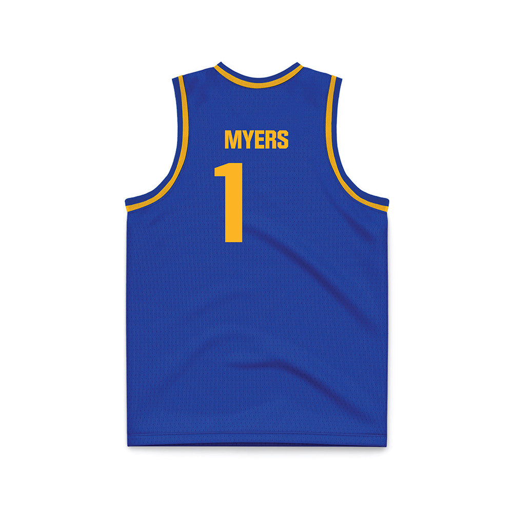 SJSU - NCAA Men's Basketball : Adrian Myers - Blue Basketball Jersey-1