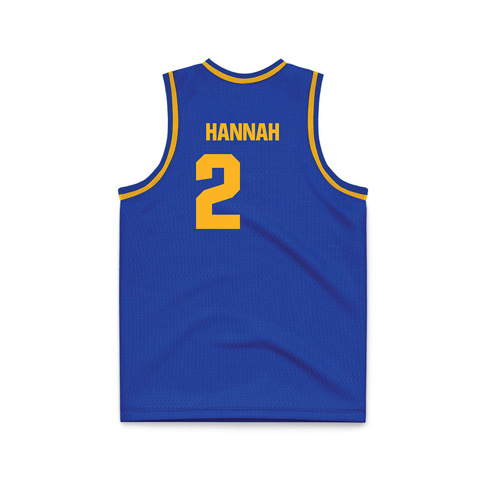 SJSU - NCAA Men's Basketball : Javaughn Hannah - Blue Basketball Jersey-1
