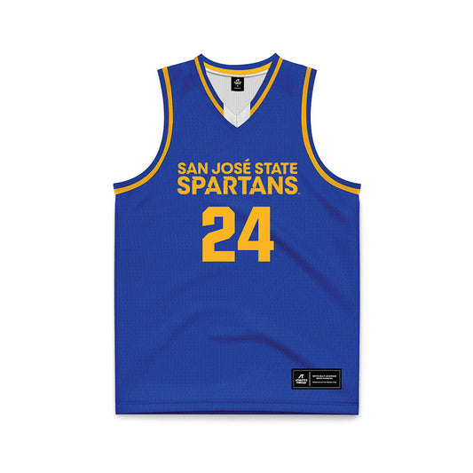SJSU - NCAA Men's Basketball : Douglas Langford - Blue Basketball Jersey-0