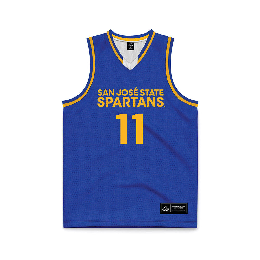 SJSU - NCAA Men's Basketball : Ben Roseborough - Blue Basketball Jersey-0