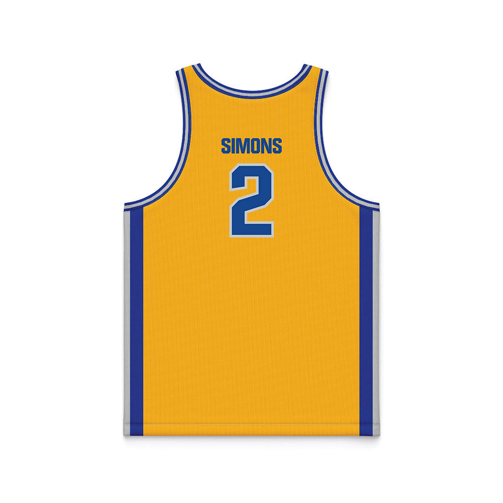 SJSU - NCAA Women's Basketball : McKenna Simons - Gold Basketball Jersey-1