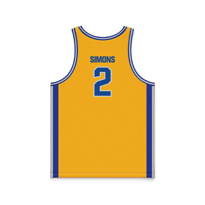 SJSU - NCAA Women's Basketball : McKenna Simons - Gold Basketball Jersey-1