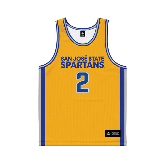 SJSU - NCAA Women's Basketball : McKenna Simons - Gold Basketball Jersey-0