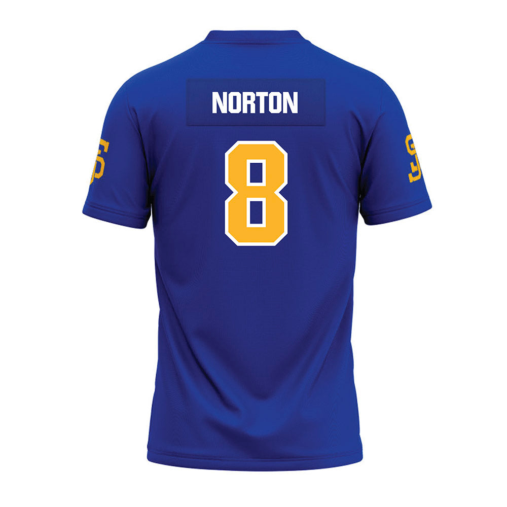 SJSU - NCAA Football : Runye Norton - Blue Premium Football Jersey-1