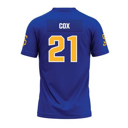 SJSU - NCAA Football : Charles Cox - Blue Premium Football Jersey-1