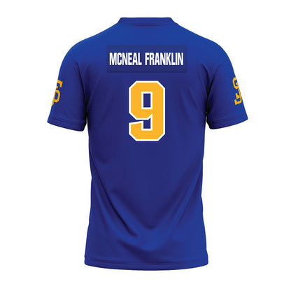 SJSU - NCAA Football : Noah McNeal Franklin - Blue Premium Football Jersey-1