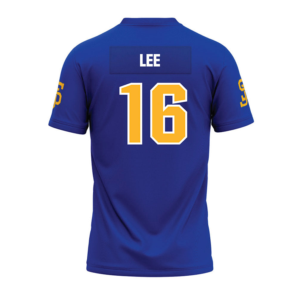 SJSU - NCAA Football : CJ Lee - Blue Premium Football Jersey-1