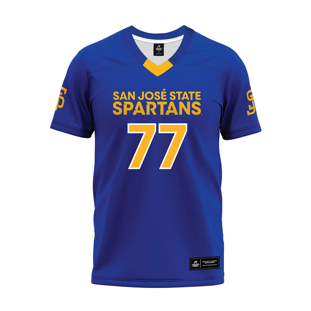 SJSU - NCAA Football : Daniel Tuliau - Blue Premium Football Jersey-0