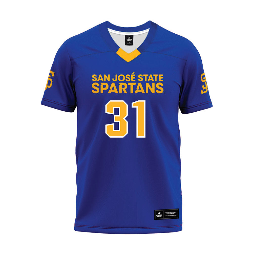 SJSU - NCAA Football : Hunter Nowell - Blue Premium Football Jersey-0
