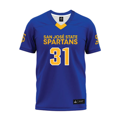 SJSU - NCAA Football : Hunter Nowell - Blue Premium Football Jersey-0