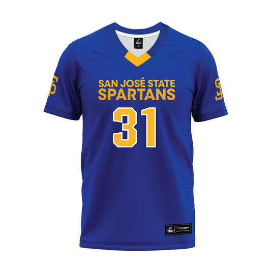 SJSU - NCAA Football : Hunter Nowell - Blue Premium Football Jersey-0