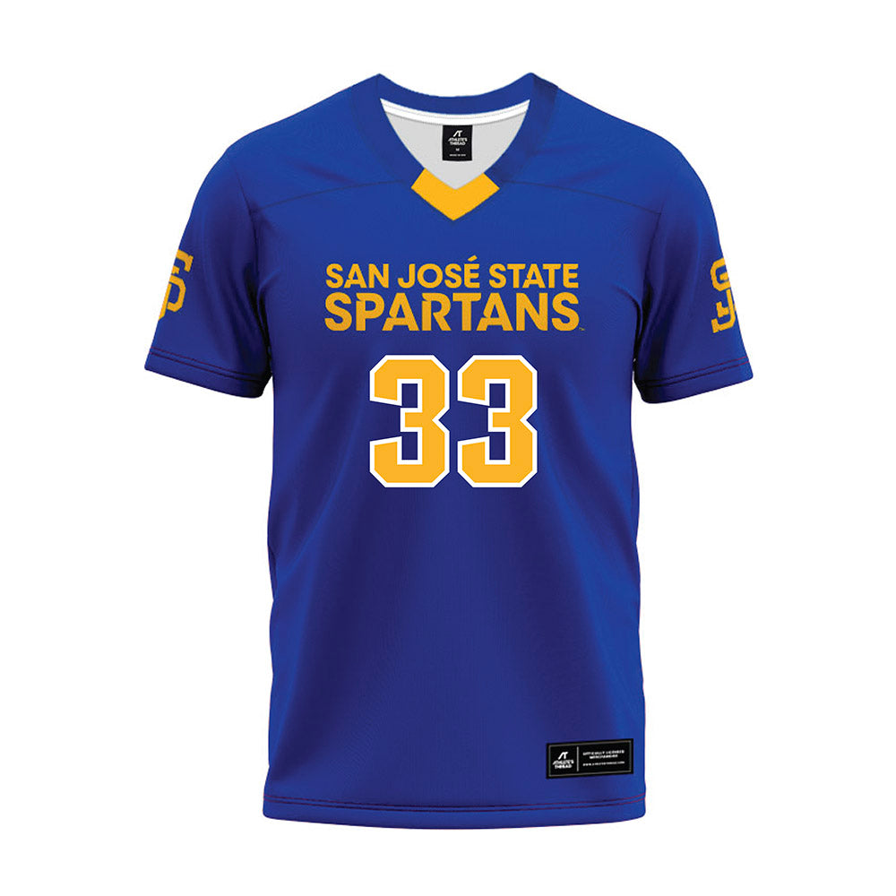 SJSU - NCAA Football : Greg McClendon - Blue Premium Football Jersey-0