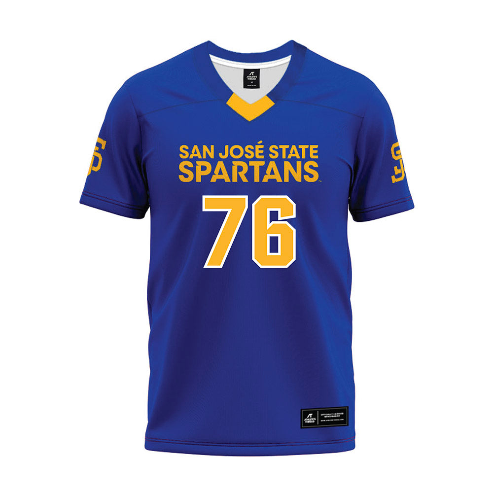 SJSU - NCAA Football : Manny Serna - Blue Premium Football Jersey-0