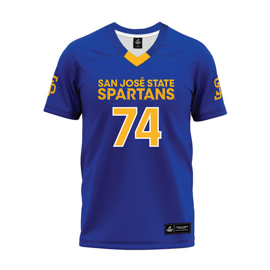 SJSU - NCAA Football : Sione Nomani - Blue Premium Football Jersey-0