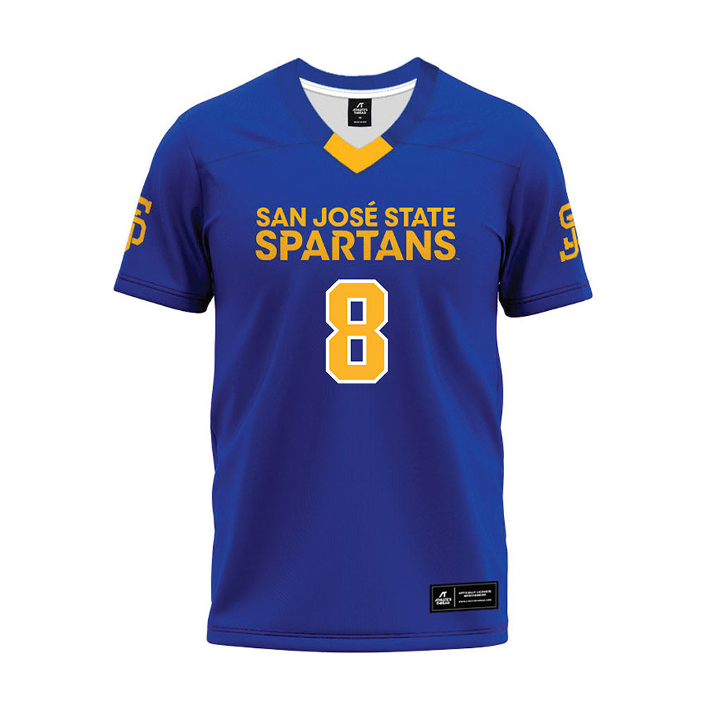SJSU - NCAA Football : Runye Norton - Blue Premium Football Jersey-0