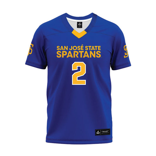 SJSU - NCAA Football : Maliki Crawford - Blue Premium Football Jersey-0