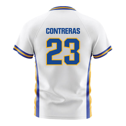 SJSU - NCAA Men's Soccer : Juan Contreras - White Soccer Jersey-1