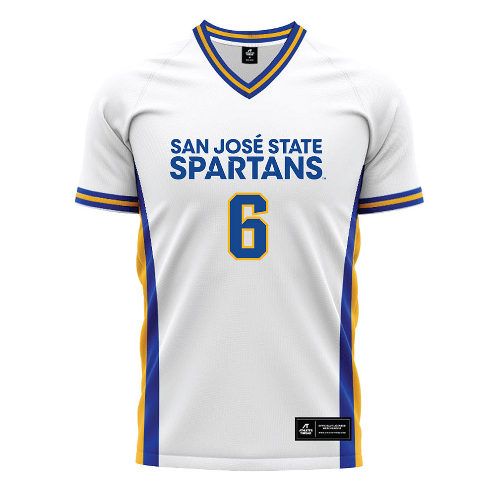 SJSU - NCAA Men's Soccer : Gilberto Rivera - White Soccer Jersey-0