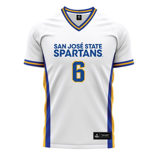 SJSU - NCAA Men's Soccer : Gilberto Rivera - White Soccer Jersey-0