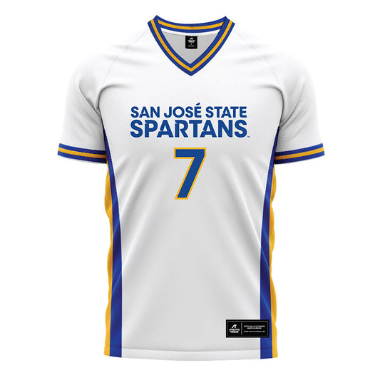 SJSU - NCAA Men's Soccer : Angel Fernandez - White Soccer Jersey-0