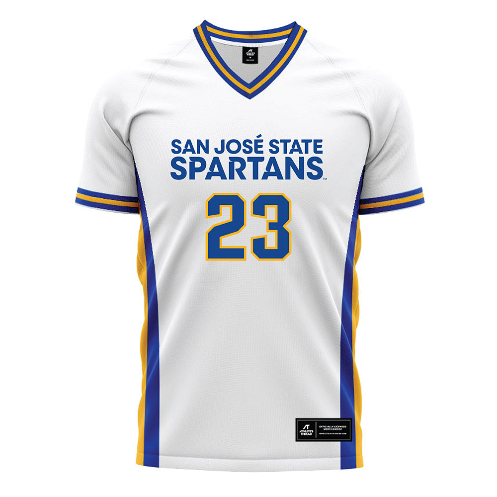 SJSU - NCAA Men's Soccer : Juan Contreras - White Soccer Jersey-0