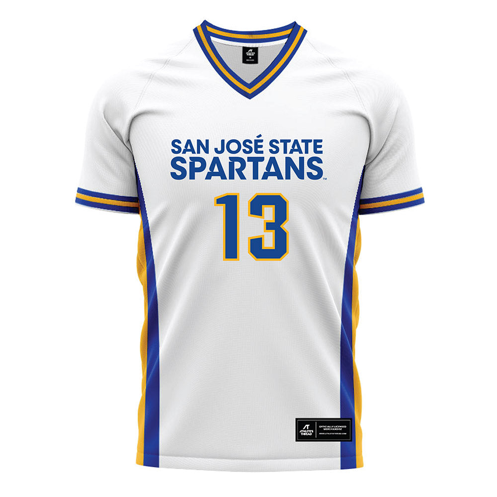 SJSU - NCAA Men's Soccer : Daniel Fregoso - White Soccer Jersey-0