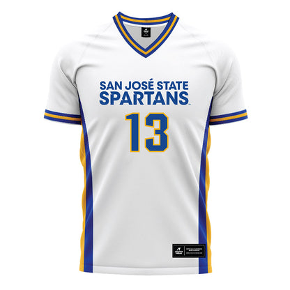 SJSU - NCAA Men's Soccer : Daniel Fregoso - White Soccer Jersey-0