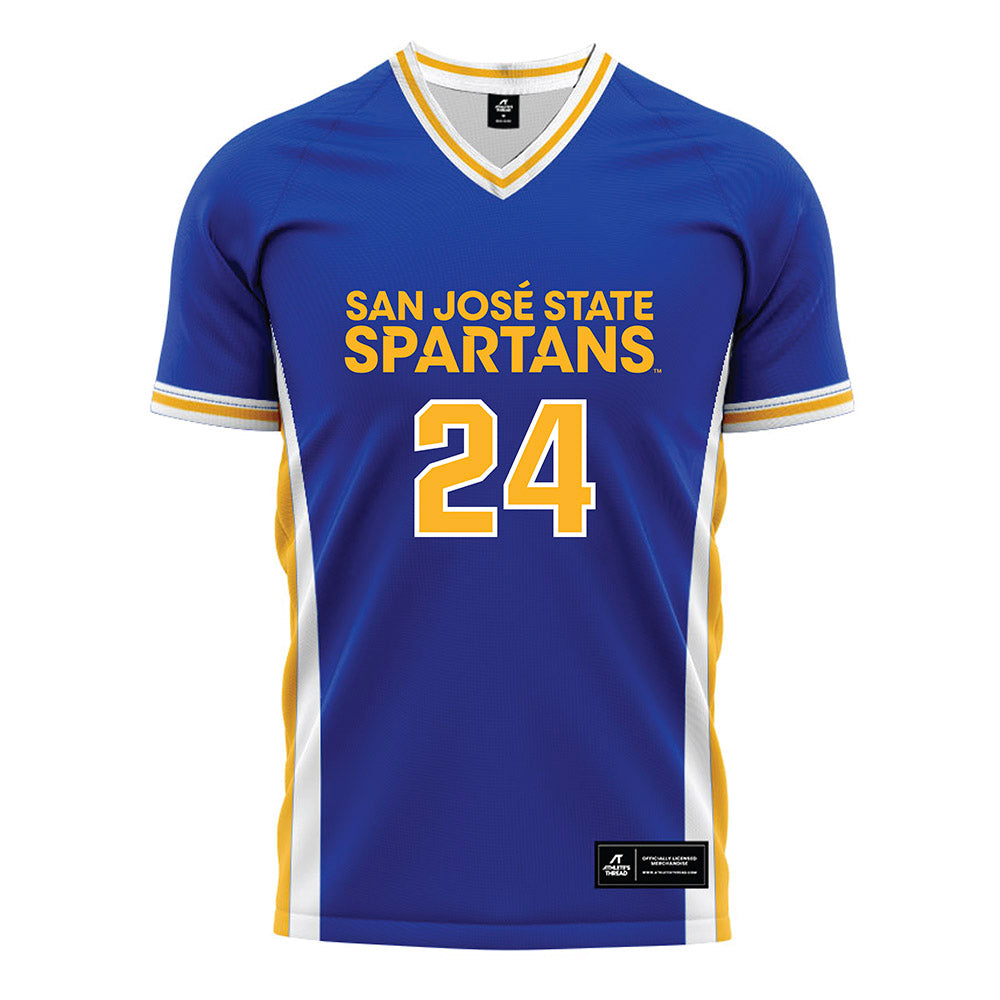 SJSU - NCAA Women's Soccer : Leilani White - Royal Soccer Jersey-0