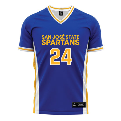 SJSU - NCAA Women's Soccer : Leilani White - Royal Soccer Jersey-0