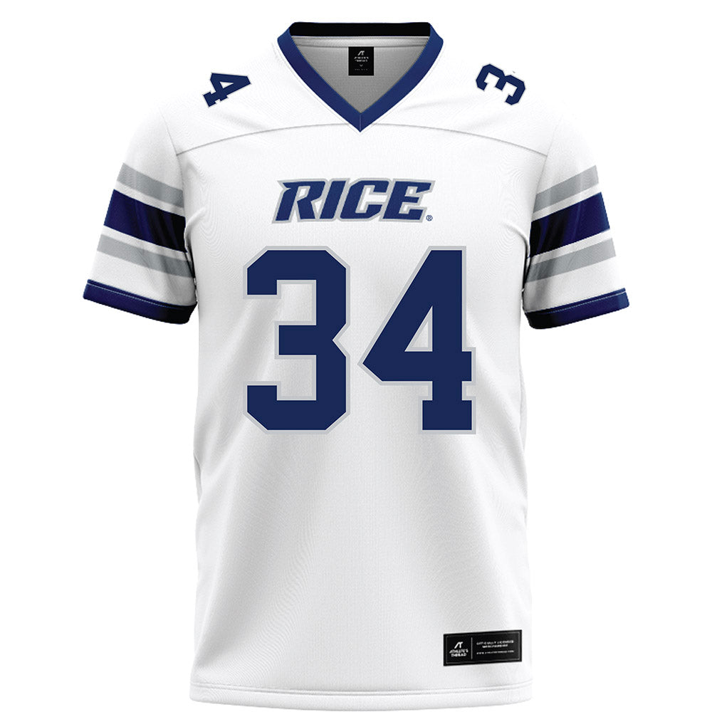 Rice - NCAA Football : Kaleb Blanton - White Football Jersey-0