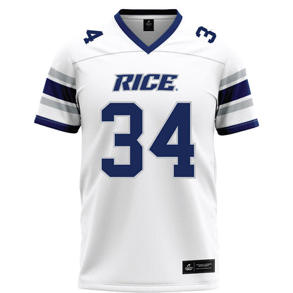 Rice - NCAA Football : Kaleb Blanton - White Football Jersey-0