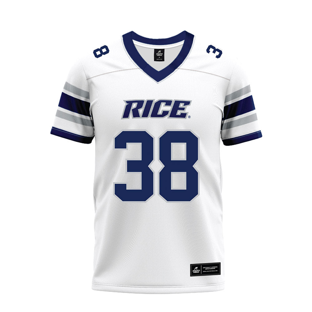 Rice - NCAA Football : Shepherd Bowling - White Premium Football Jersey-0