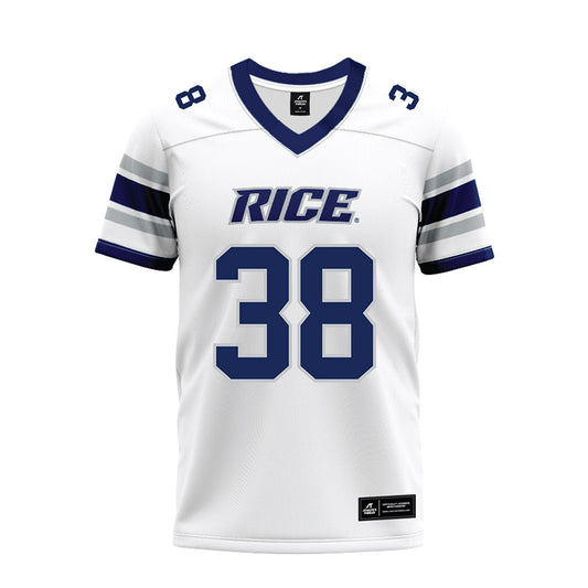 Rice - NCAA Football : Shepherd Bowling - White Premium Football Jersey-0