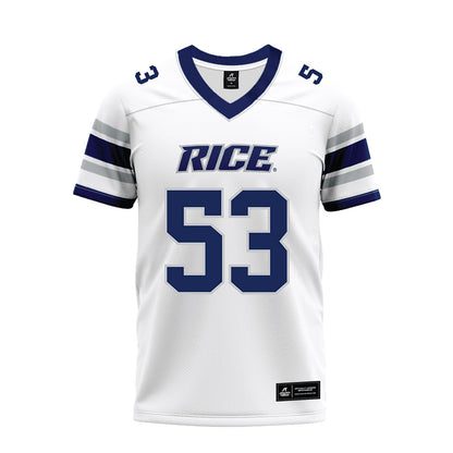 Rice - NCAA Football : Luke Miller - White Premium Football Jersey-0