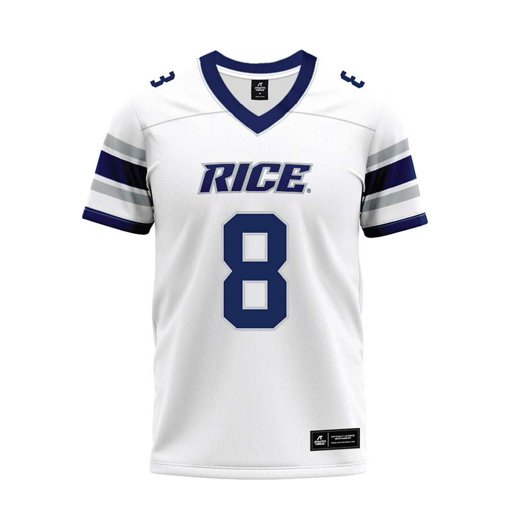 Rice - NCAA Football : Joseph Mutombo - White Premium Football Jersey-0