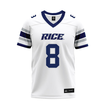 Rice - NCAA Football : Joseph Mutombo - White Premium Football Jersey-0