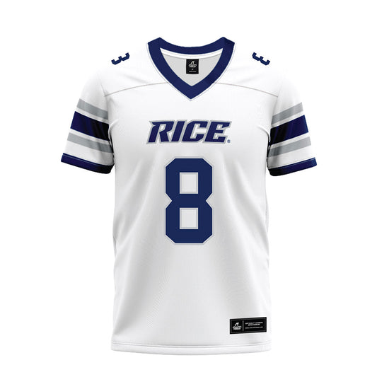 Rice - NCAA Football : Joseph Mutombo - White Premium Football Jersey-0