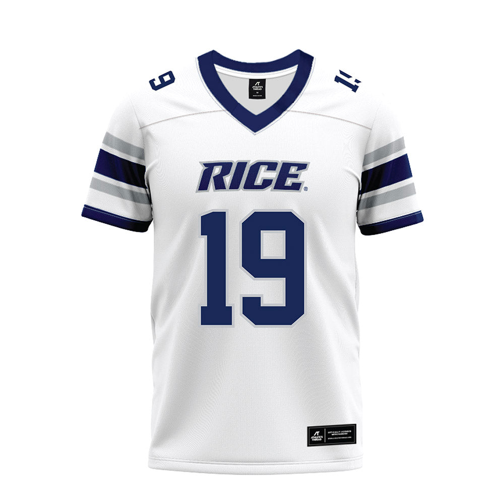 Rice - NCAA Football : Jeremiah Williams - White Premium Football Jersey-0