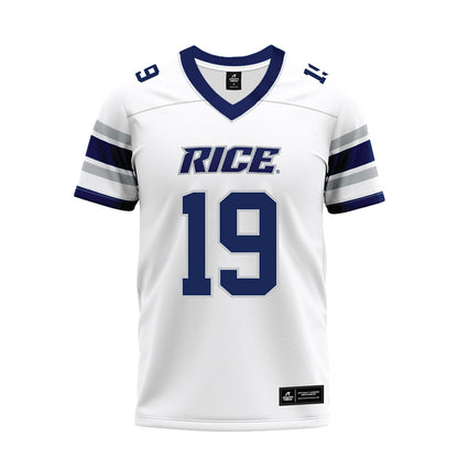 Rice - NCAA Football : Jeremiah Williams - White Premium Football Jersey-0
