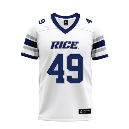Rice - NCAA Football : Micah Barnett - White Premium Football Jersey-0