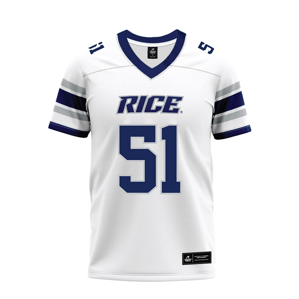 Rice - NCAA Football : Ethan Brougham - White Premium Football Jersey