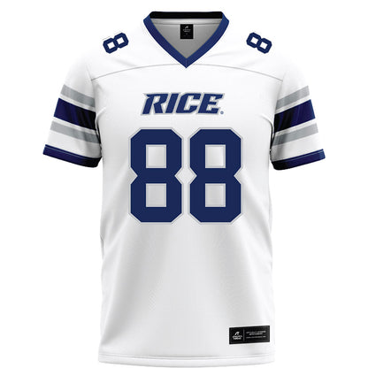 Rice - NCAA Football : Jaggar Hebeisen - White Football Jersey