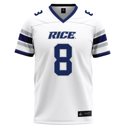 Rice - NCAA Football : Joseph Mutombo - White Football Jersey-0