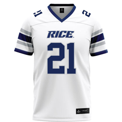 Rice - NCAA Football : Jamarion Clark - White Football Jersey-0