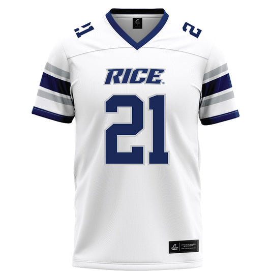 Rice - NCAA Football : Jamarion Clark - White Football Jersey-0