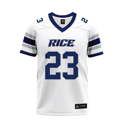 Rice - NCAA Football : Jeremiah Williams - White Premium Football Jersey