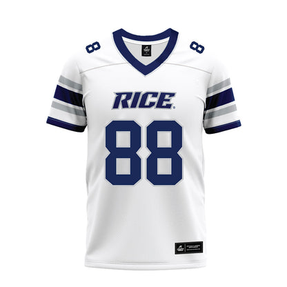 Rice - NCAA Football : Jaggar Hebeisen - White Premium Football Jersey